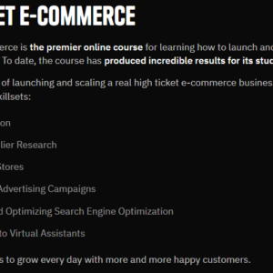 Brook Hiddink – High Ticket E-Commerce Program